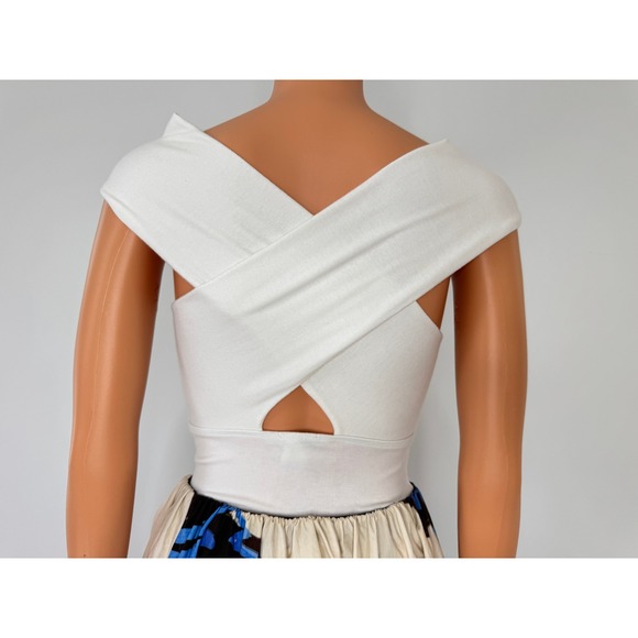 Fashion Nova Criss Cross Off The Shoulder Wrap Top Cutout Back Knit Bodice - Picture 4 of 12